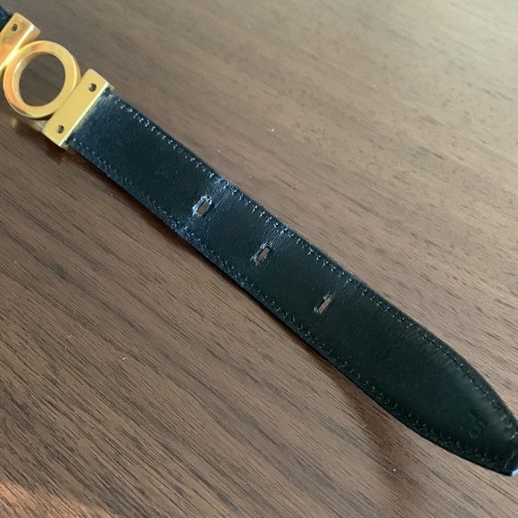 SALVATORE  Ferragamo 2101 Gancini leather belt goldtone hardware Vintage sz 75 - Picture 6 of 8